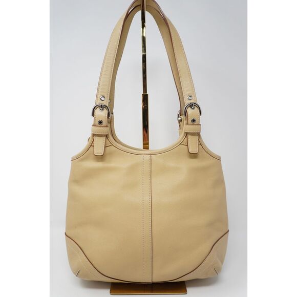 Coach Vintage 4983 Tan Soho Slim Hobo Shoulderbag Handbag Silver Tone - Picture 3 of 5